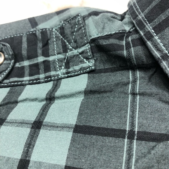 Black Brand Slim Fit Green & Black Plaid Oxford size XXL - Picture 7 of 13